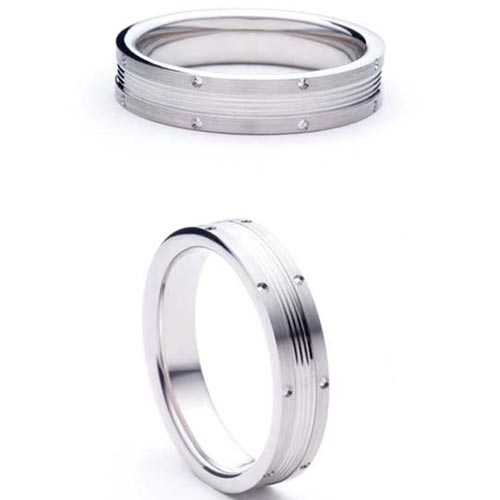 Vicino from Bianco 5mm Medium Flat Court Vicino Wedding Band Ring In Palladium product image