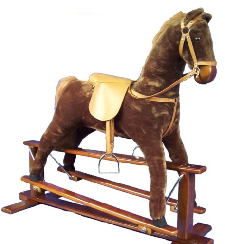 Halsall Large Glide and Ride Plush Chestnut Rocking Horse. product image
