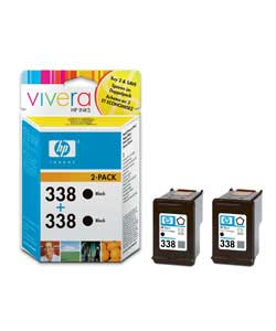HP 338 Twin Pack Black Cartridges product image