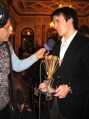 The winner Teimour Radjabov is interviewed