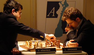 Kramnik and Aronian met in round ten. This is their rapid game.