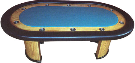 Stud Poker Table with Cup Holders and Twin Pillars