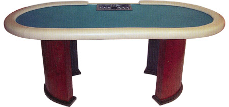 Stud Poker Table with Dealer Area, Chip Tray, Money Slot and Twin Pillars