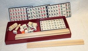 Dal Negro Mahjong set with racks and counting sticks