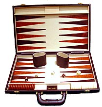 Brown Vinyl (44cms) Backgammon Set