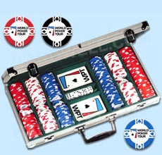 Official World Poker Tour Set with WPT Poker Chips, WPT Cards, Dice and Texas Hold'em Rules