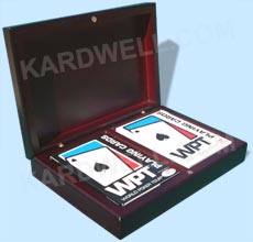 World Poker Tour Playing Cards in Handsome Hard Wood Box