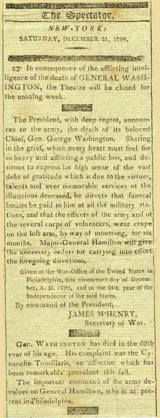 George Washington's Obituary