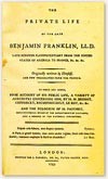 Full-size view of title page of Benjamin Franklin's Autobiography: The Private Life of the Late Benjamin Franklin
