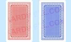 Red and Blue Kem Casino Plastic Playing Cards Exclusive Back Design