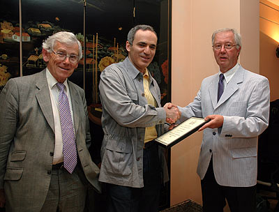 Garry Kasparov receives the BCF Book of the Year award