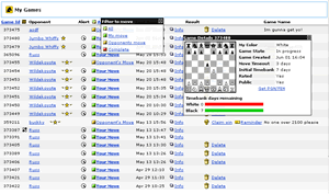 My online chess games