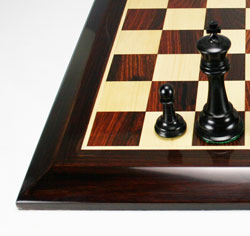 Rosewood 15" Beveled Chess board with 1 1/2" Squares.