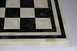 Camel bone and horn chessboard with 2 1/2" squares