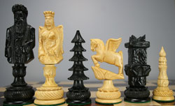 Santa Claus Indian theme Ebony chess set