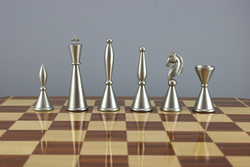 Art Deco Copper/Steel finish Chess Set