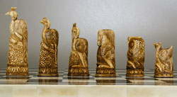 The Exquisite Bird decorative Chess Set in bone