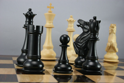 Napoleon Knight pure ebony 6" Chessset