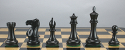 Stallion Knight 4" Ebony Felt padded Chess Set