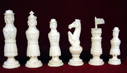 Taliban figurine chessmen in camel bone