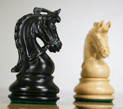 The New Parker genuine ebony chess set, a set of chess pieces that are the envy of all!
