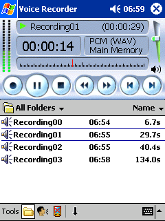 Voice Recorder
Transform your Pocket PC into full featured voice recorder and player.