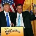 Republican presidential candidate Donald Trump, left, stands with New Jersey Gov. Chris Christie at a campaign event Thursday, May 19, 2016, in Lawrenceville, N.J. 